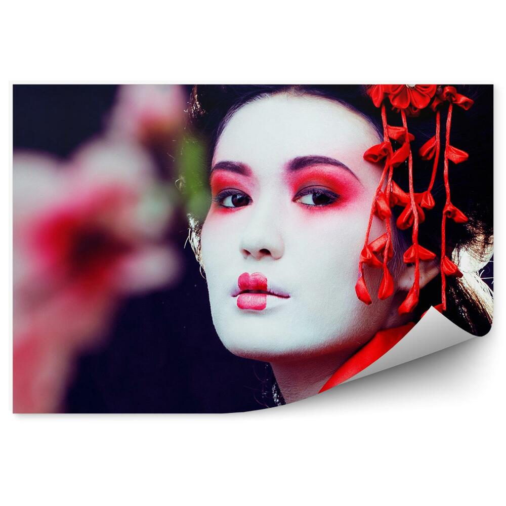 Samolepící fototapeta Gejša Japonsko líčení kimono