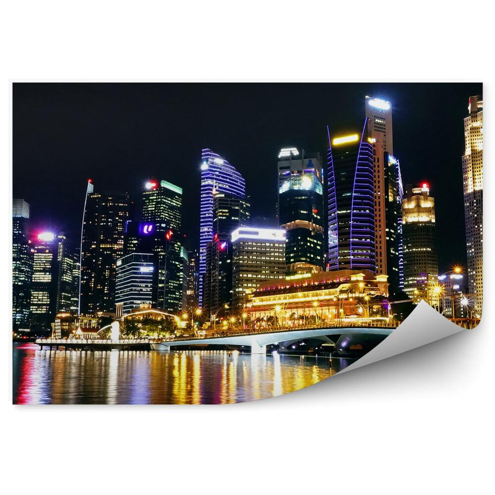 Samolepící tapeta Letecký pohled Singapur obloha mraky