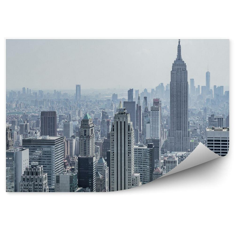 Samolepící fototapeta Pohled na šedé budovy města z ptačí perspektivy