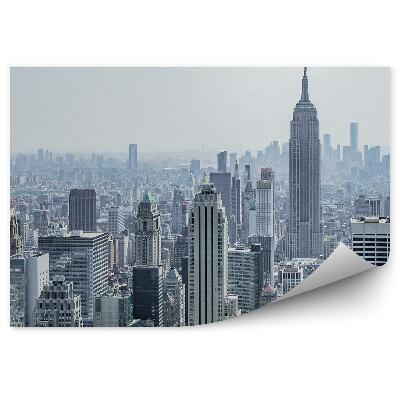 Samolepící fototapeta Pohled na šedé budovy města z ptačí perspektivy