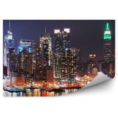 Fototapeta Mrakodrapy New York řeka světla