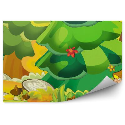 Fototapeta Chlapec lesní stromy houby