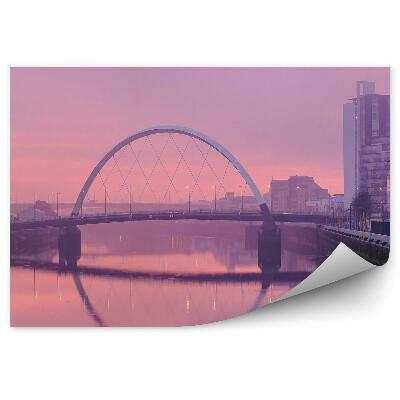 Fototapeta Fialová záře město most řeka