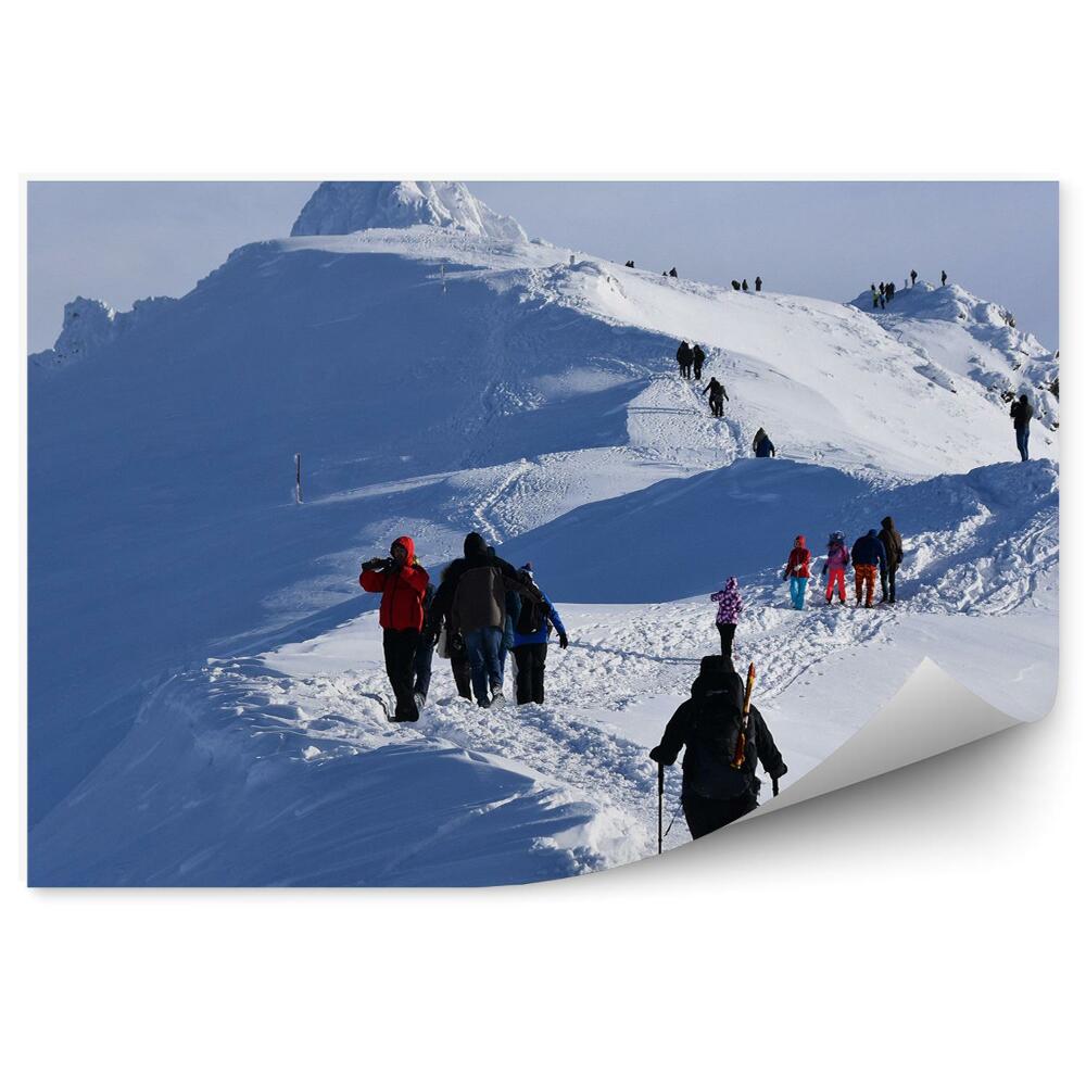 Fototapeta na zeď Turistické hory zimní sníh Tatry horská stezka