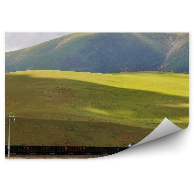 Samolepící fototapeta Tibetská železnice hory zelené mraky