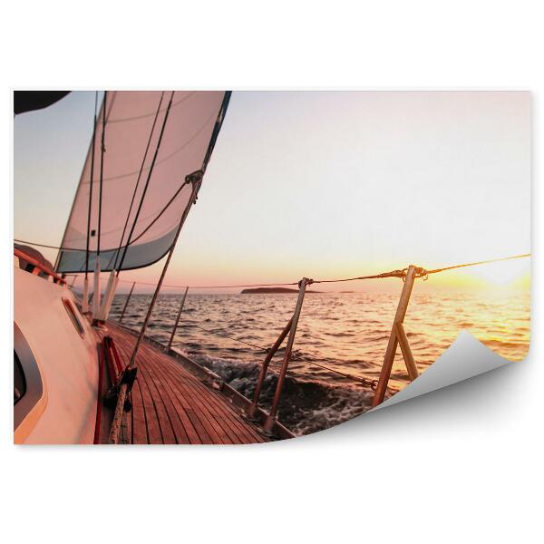 Samolepící fototapeta Luxusní jachta perspektiva moře slunce