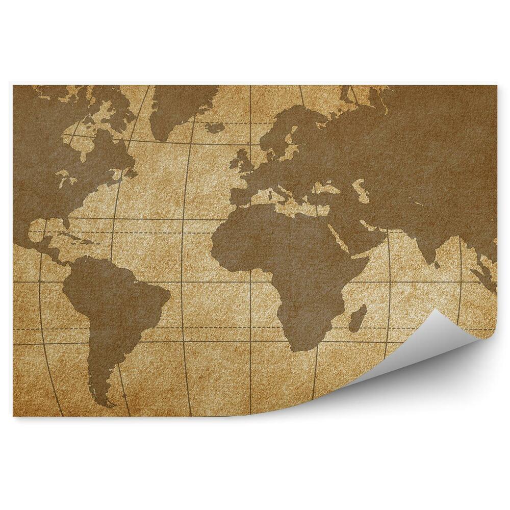 Fototapeta Stará mapa světa světadílů