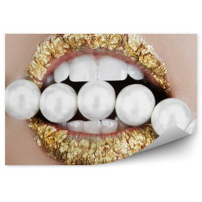 Fototapeta na zeď Zlaté rty a perly