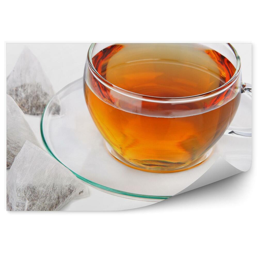 Fototapeta na zeď Čajový sáček šálek bílé pozadí