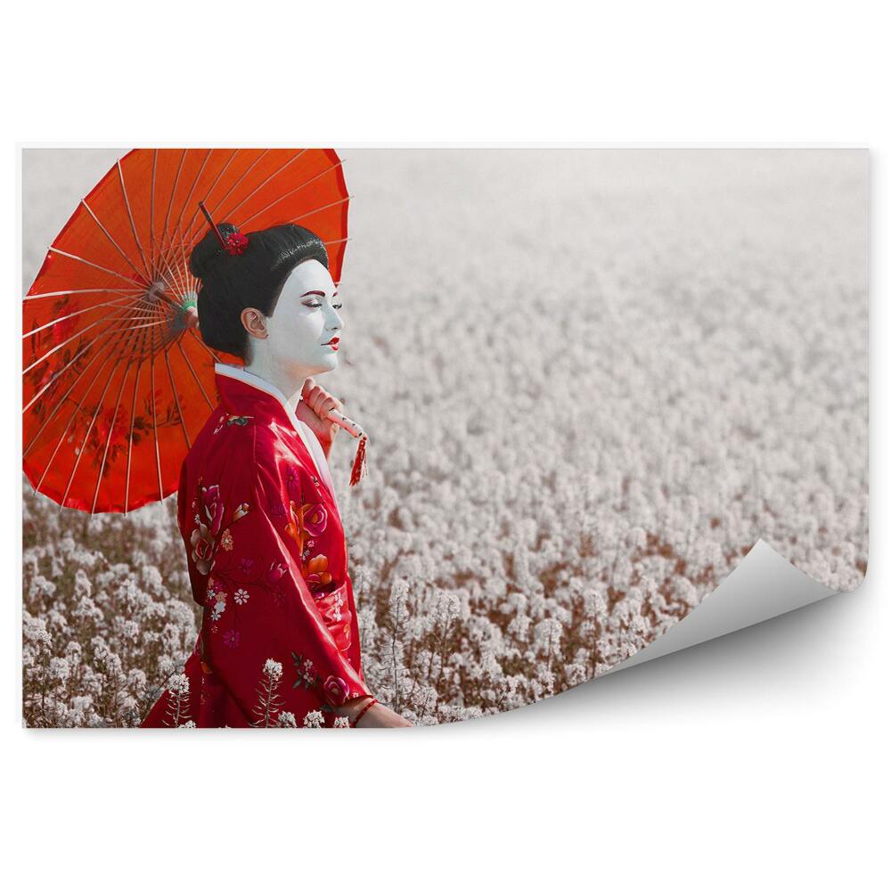 Fototapeta na zeď Japonsko žena s deštníkem kimono příroda