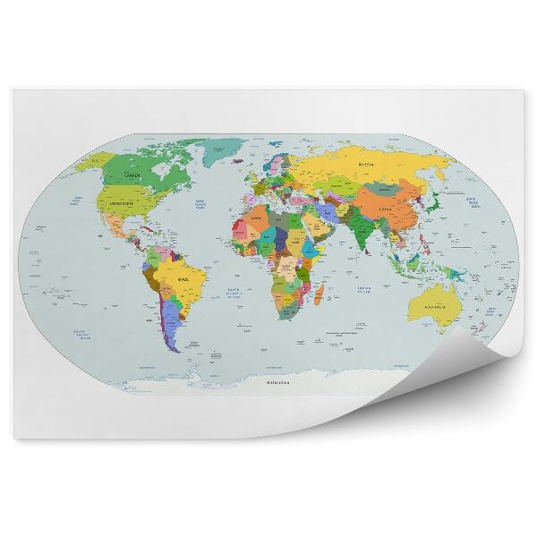 Samolepící fototapeta Politická mapa světa