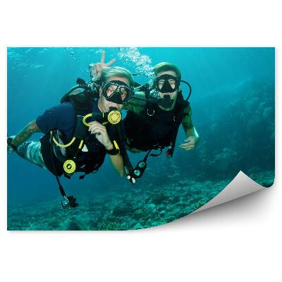 Fototapeta na zeď Potápěči modrá voda slunce