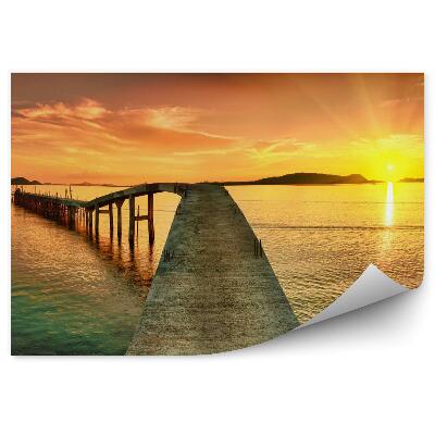 Fototapeta na zeď Východ slunce nad vodou a mostem