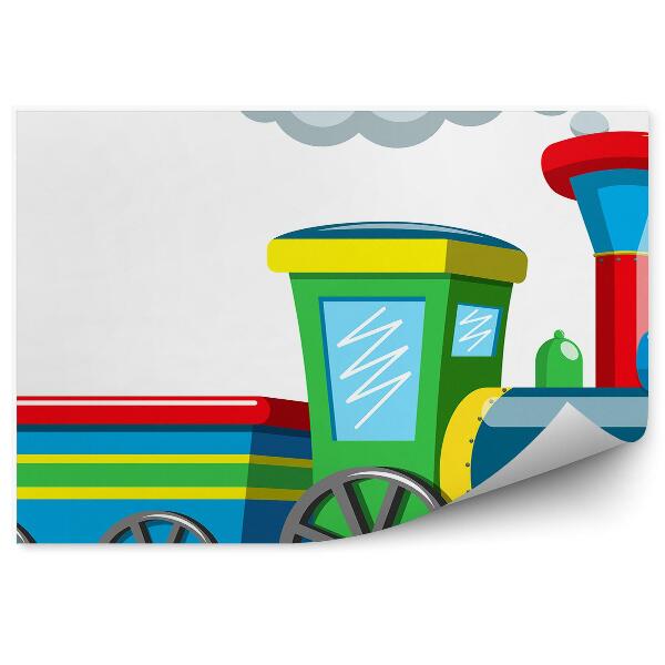 Samolepící fototapeta Barevný vlak na pevném pozadí