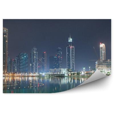 Samolepící fototapeta Voda budovy světla noční záliv