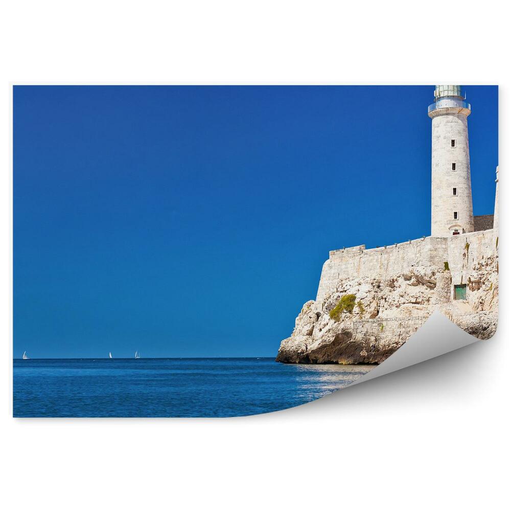 Fototapeta na zeď Modrá obloha moře horizont maják