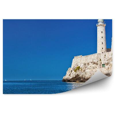 Fototapeta na zeď Modrá obloha moře horizont maják