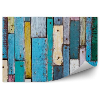 Fototapeta Dekorativní a barevná dřevěná prkna