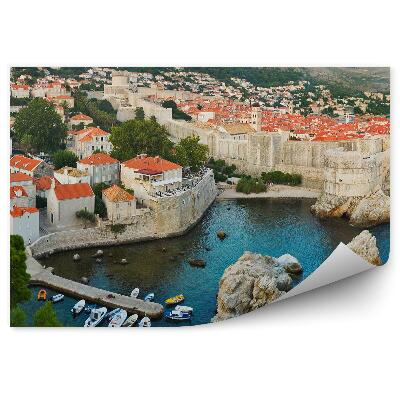 Samolepící fototapeta Zátoka přístav lodě skály město