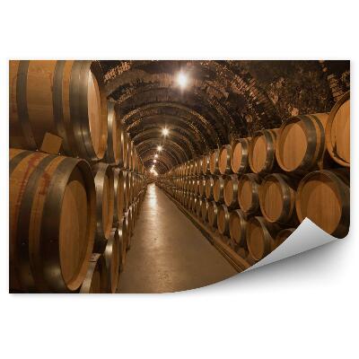 Fototapeta Sudy s vínem ve sklepě