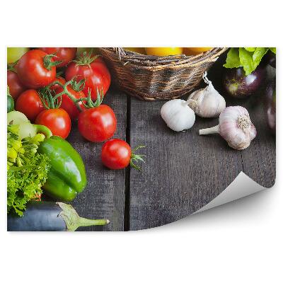 Fototapeta na zeď Zeleninové složení čerstvé zdravé dřevěný koš