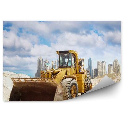 Samolepící fototapeta Buldozer na pozadí dubajského panoramatu
