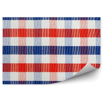 Fototapeta Pikniková deka mřížka červená modrá textura