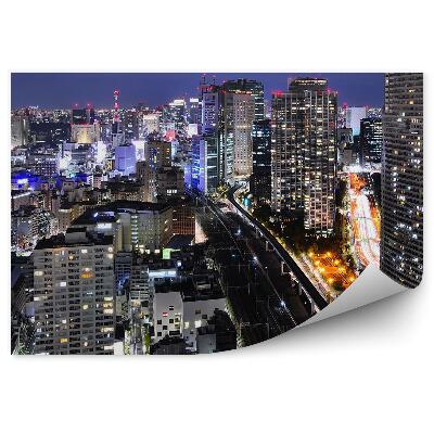 Tapeta Mrakodrapy silniční doprava noční světla Tokio