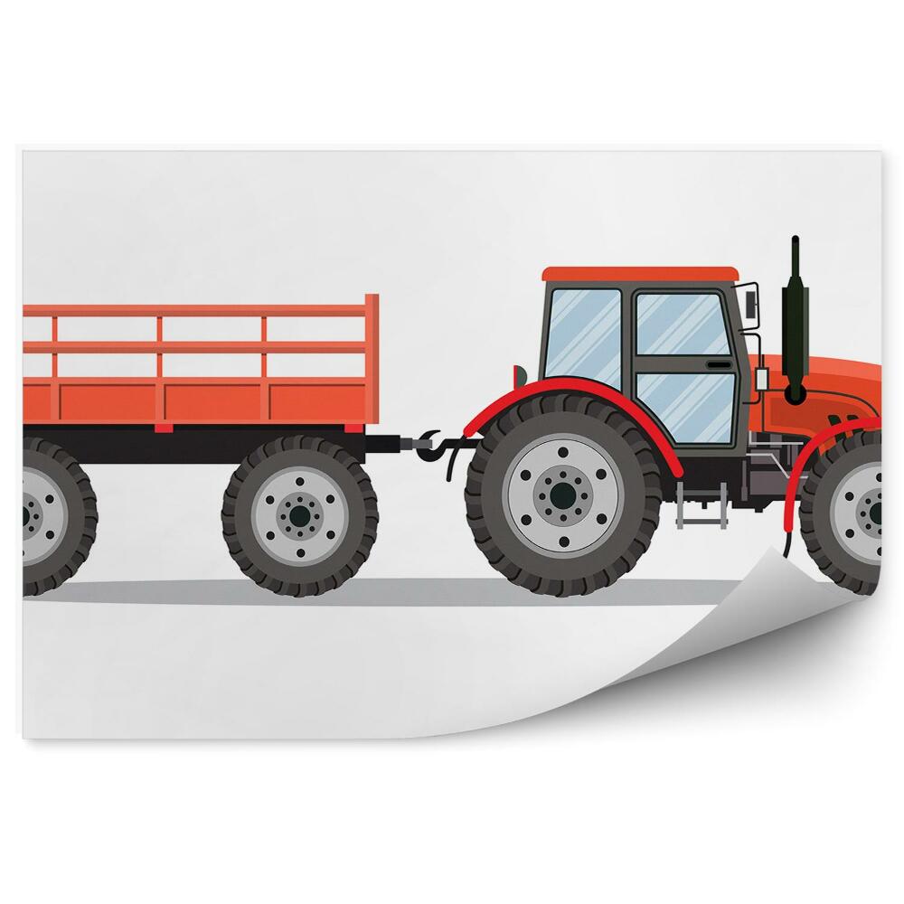 Fototapeta na zeď Traktor s přívěsem auto vesnice