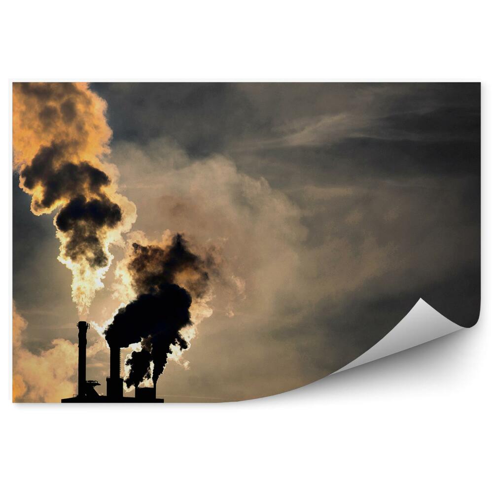 Fototapeta na zeď Znečištění tovární kouř z komínů