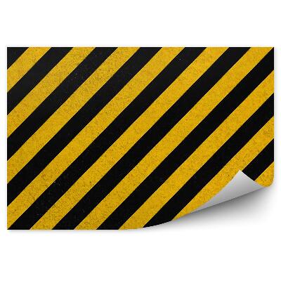 Samolepící fototapeta Žluté černé diagonální pruhy na pozadí vzor