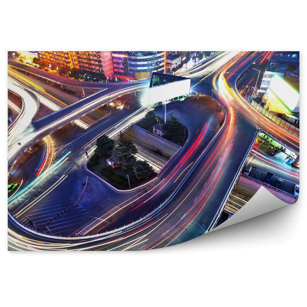 Fototapeta Barvy města světlo doprava život budovy