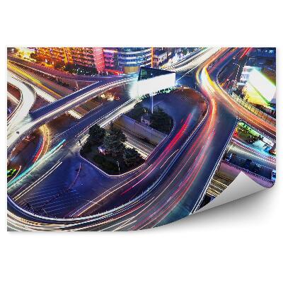 Fototapeta Barvy města světlo doprava život budovy