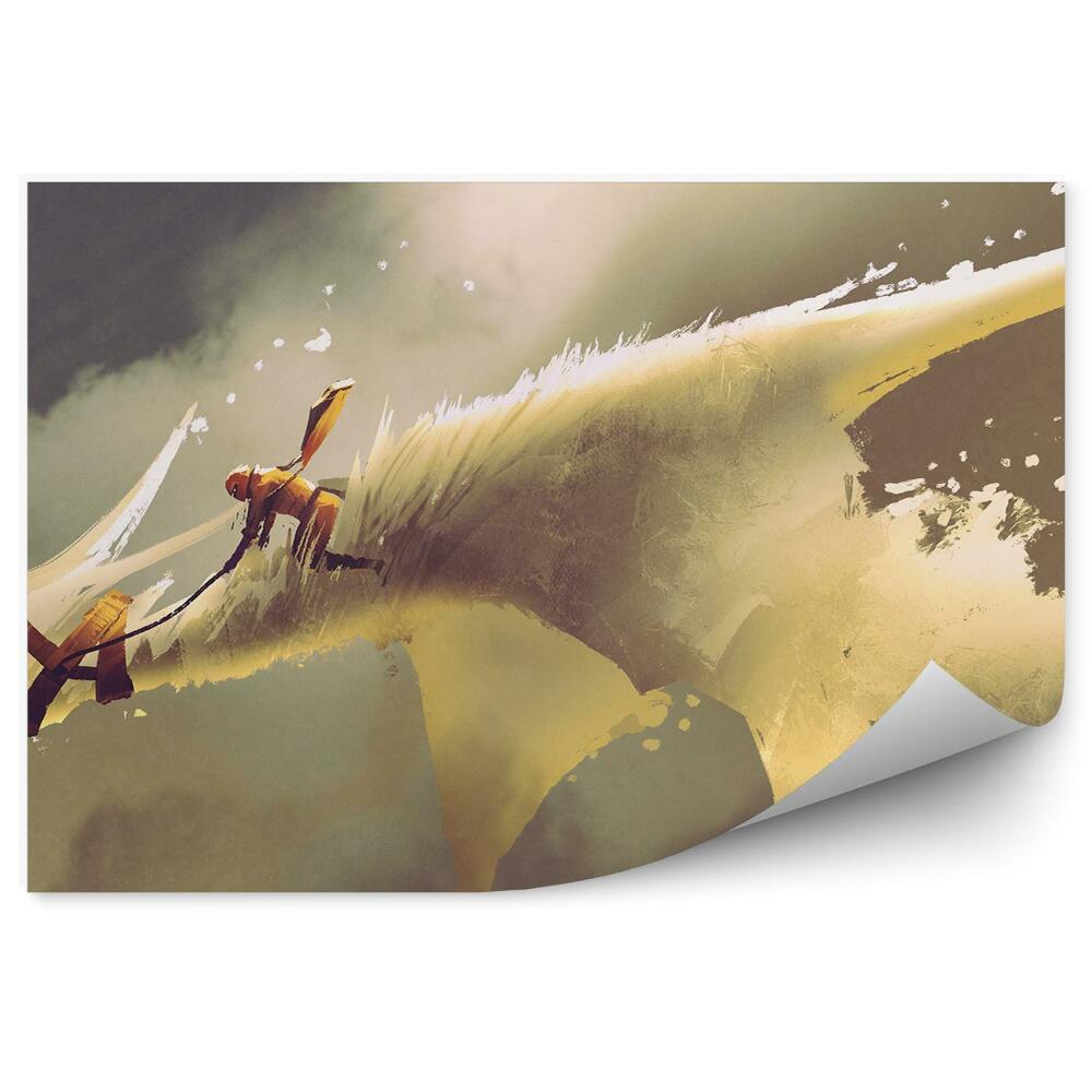 Fototapeta na zeď Dračí jezdec mezi mraky