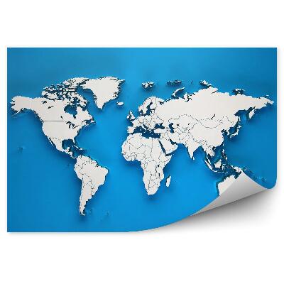 Fototapeta Mapa světa na modrém pozadí