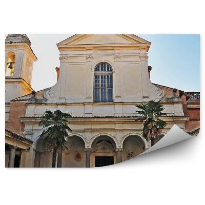 Tapeta Stará ulice budovy lidé stoly čtvrť Trastevere Řím