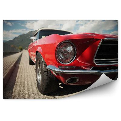 Samolepící fototapeta Červený mustang