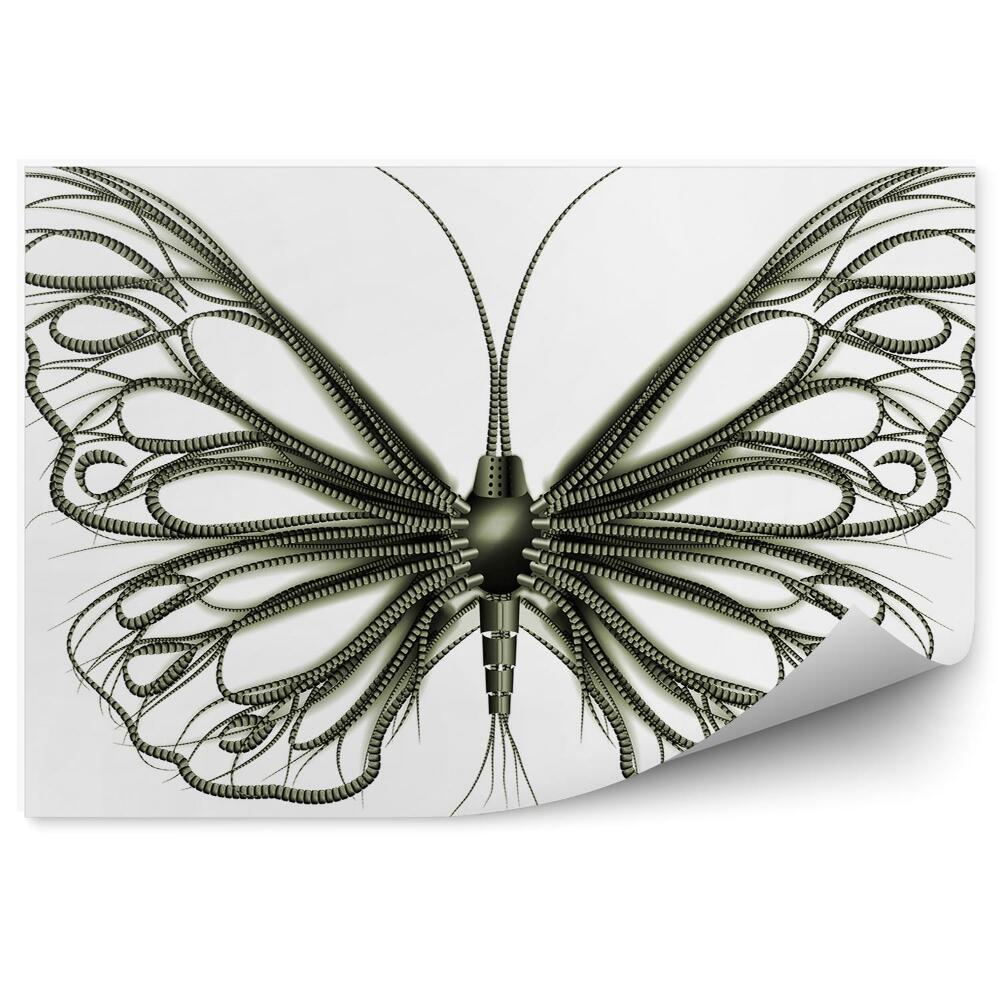 Samolepící fototapeta Motýl kabelové potrubí steampunk bílé pozadí