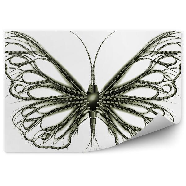 Samolepící fototapeta Motýl kabelové potrubí steampunk bílé pozadí
