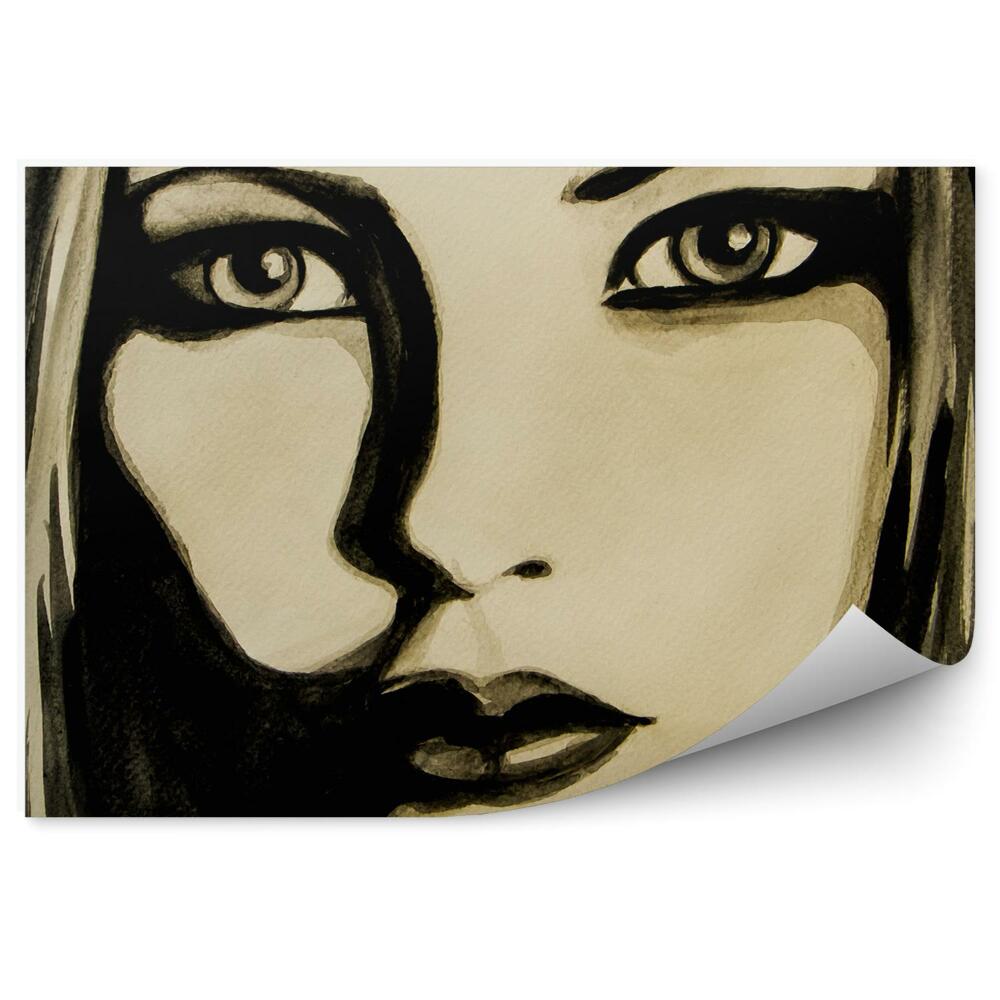 Fototapeta na zeď Dívka obličej portrét malované