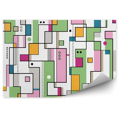 Fototapeta Zelený oranžový a růžový abstraktní vzor