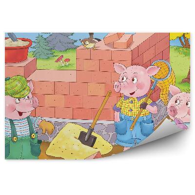 Fototapeta Tři prasátka staví dům příroda