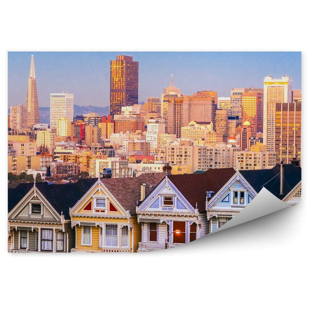 Samolepící tapeta Kalifornie dopravní značka nebe hory