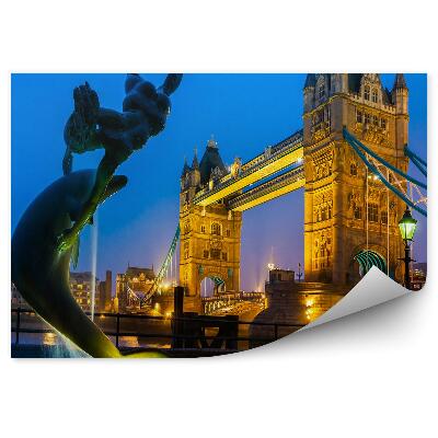 Fototapeta Architektura most fontána sochařství noc město světla