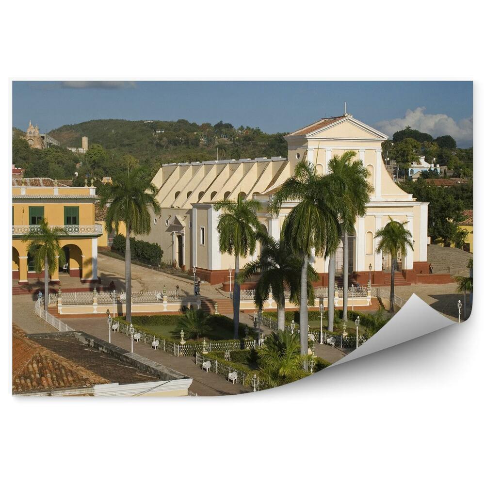 Samolepící fototapeta Budovy architektura příroda palmy