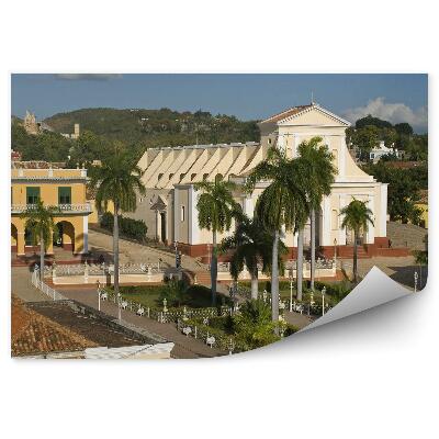 Samolepící fototapeta Budovy architektura příroda palmy