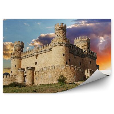 Samolepící fototapeta Starý opevněný hrad hory slunce