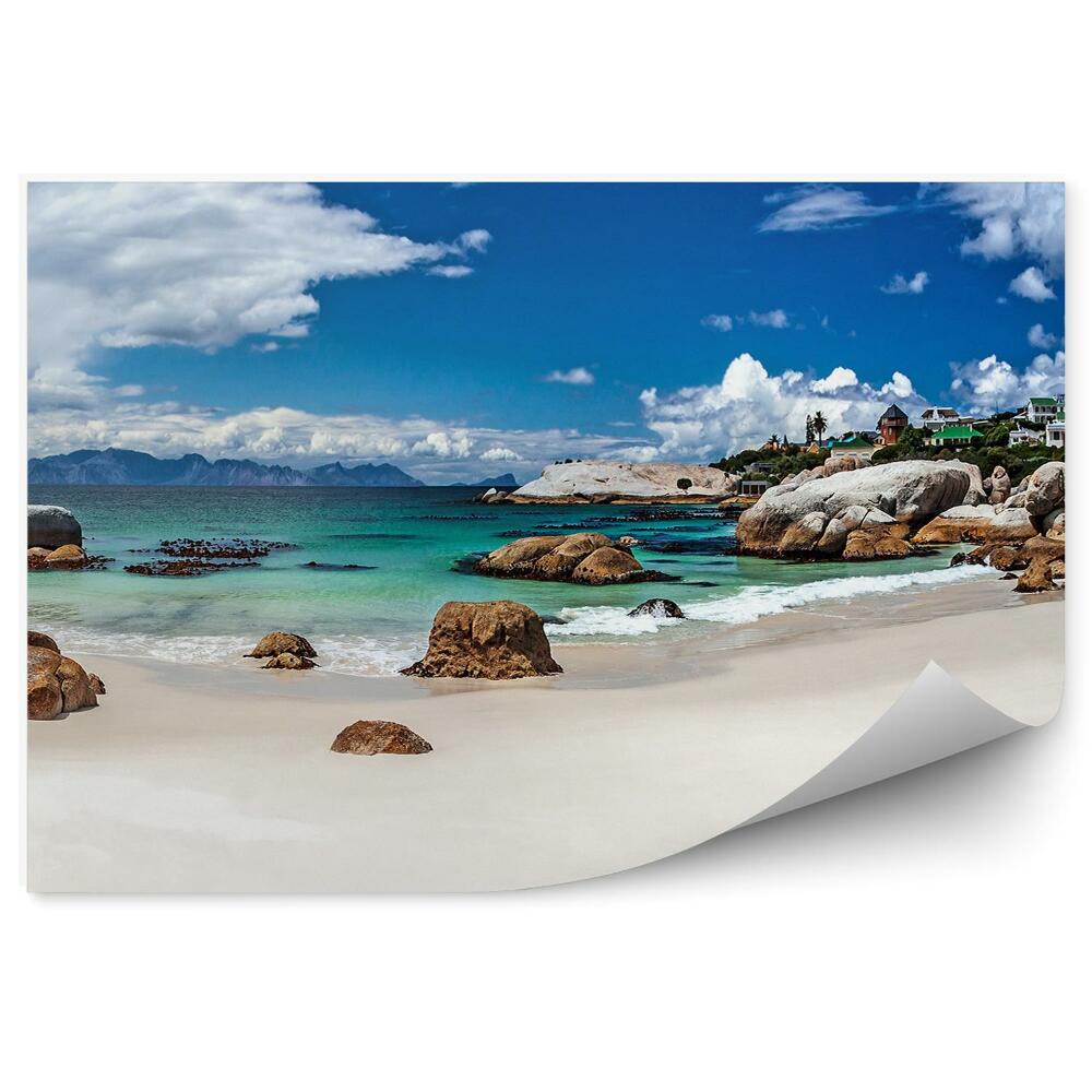 Fototapeta Skály oceán obloha mraky pohled na slunce