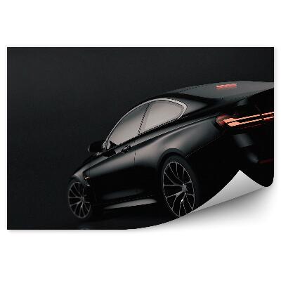 Fototapeta na zeď Černé sportovní auto na černém pozadí