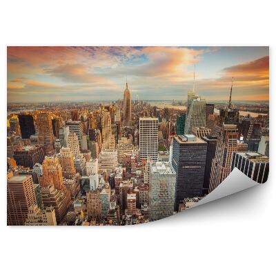 Fototapeta New york city manhattan při západu slunce